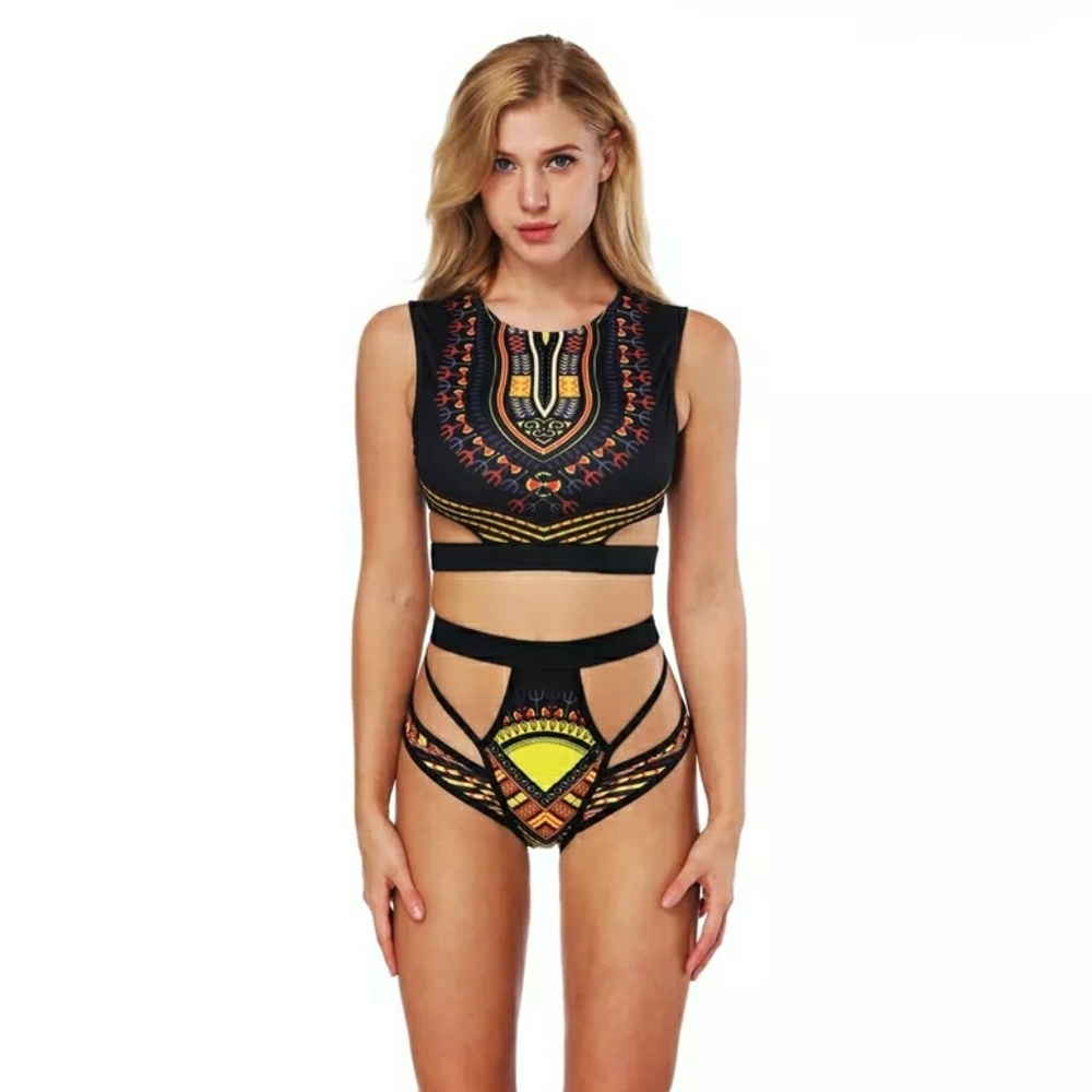 Tribal print bathing suits